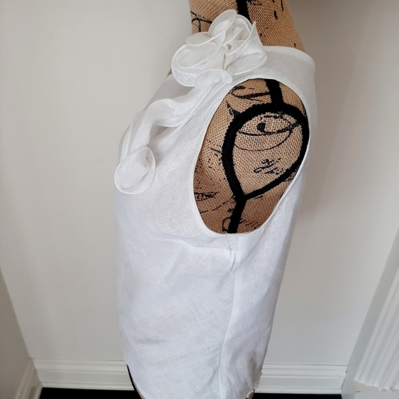 ADRIANA CONTRERAS ONE SHOULDER LINEN TOP - Picture 6 of 9